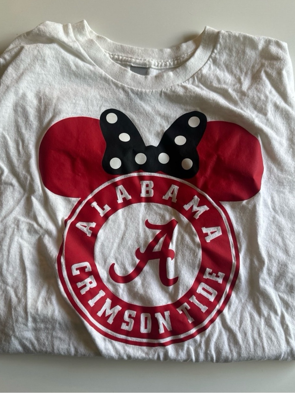 Alabama Crimson Tide Minnie Mouse Disney Short Sleeve Tee Shirt L
